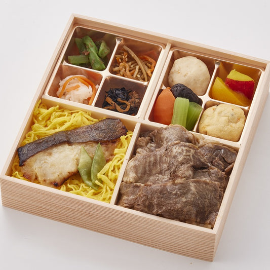 【割烹弁当 悠膳】銀だら西京焼＆牛すき焼き