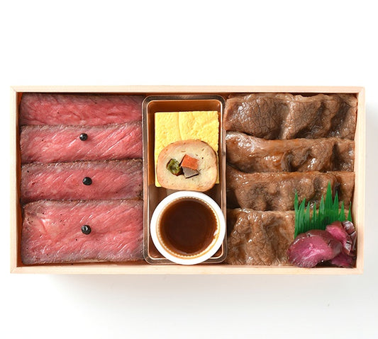 【仕出し懐石 北大路】ステーキと和牛すき焼き重